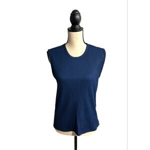Vintage 1970s Sleeveless Ribbed Top, Size L